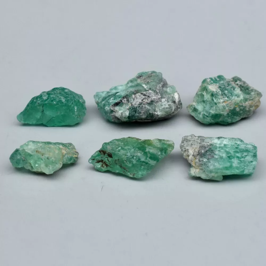 close up of Certified Gemstones Rough Unheated/Untreated Natural Emerald, Colombia - 5.73ct