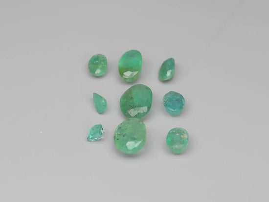 video showcase of Certified Gemstones 9pcs Lot 1.64ct-t.w Emeralds from Zambia - Small-size