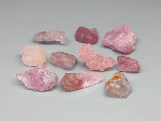 video of Natural Burma Spinel Rough Lot 10x piece Multi-Color